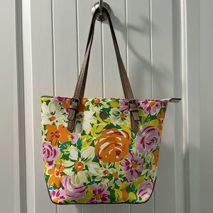 Ann Klein Lily Tote Floral Shoulder Bag NWT